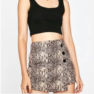 Wild Honey Snakeskin Print Skort